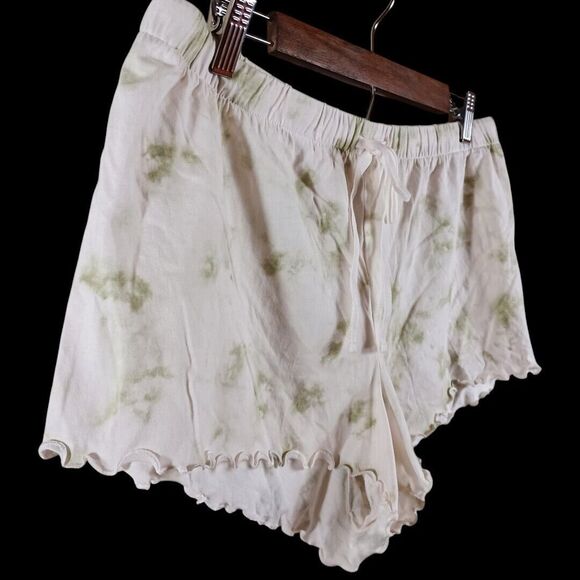 Lauren Conrad Intimates Lounge Set Tie Dye Tee Shorts White Green NWT Sz L - Picture 10 of 10